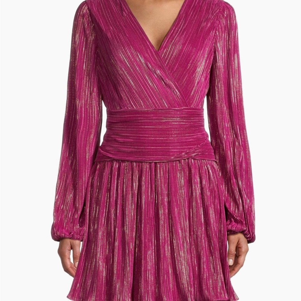 NWT Lilly Pulitzer Jessamie Pink Metallic Shimmer Mini Dress in Mulberry Foil 8 - Picture 3 of 13